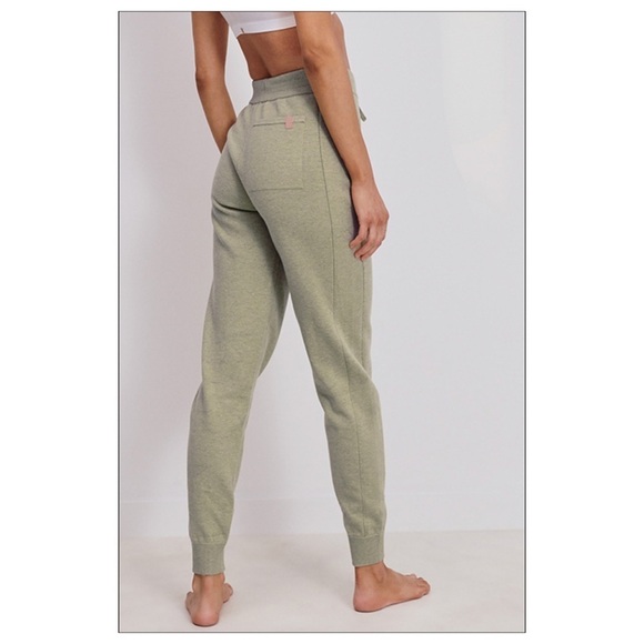 Nwt Lunya Silk And Cotton Soft Green Track Jogger Pants - Picture 2 of 8